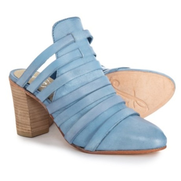 NIB Free People Byron Strappy Mule Denim Blue - Picture 3 of 6